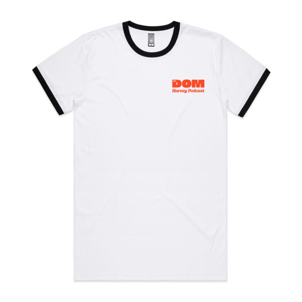 The Dom Harvey Podcast - Orange Logo - AS Colour Mens Staple Ringer Tee Thumbnail